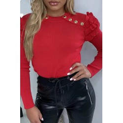 Bluza dama bumbac tetra cu volane 1079