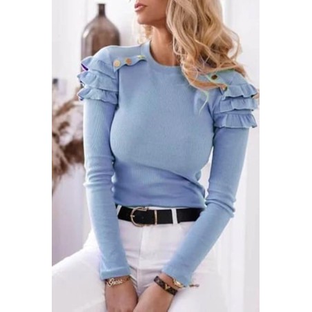 Bluza dama bumbac tetra cu volane 1079