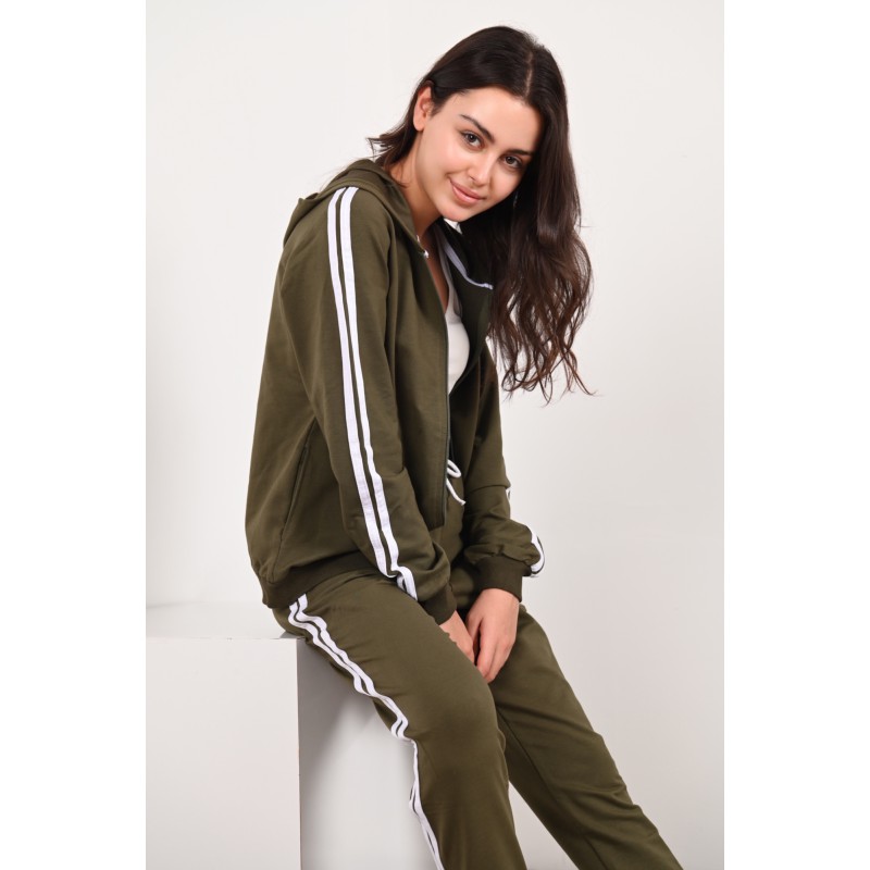 Trening dama bumbac cu dungi 3003-23