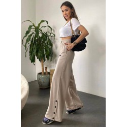 Pantalon dama bumbac evazati cu capse 6097