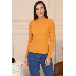 Bluza dama bumbac tetra cu perle 8503