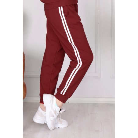 Pantalon dama bumbac cu dungi 6072-2