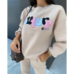 Trening dama bumbac vatuit cu imprimeu The couture 3520