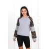 Bluza dama bumbac gri animal print 1361-23