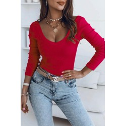 Bluza dama bumbac tetra in V 1373