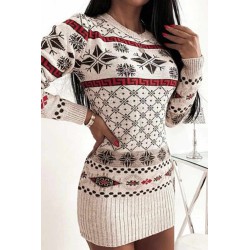 Rochie dama tricotata de Craciun 2070