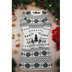 Rochie dama tricotata cu imprimeu de Craciun 2067