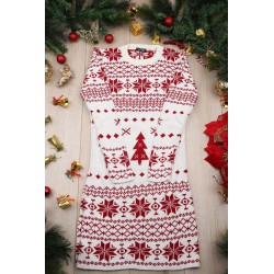 Rochie dama tricotata cu imprimeu de Craciun 2067