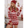 Rochie dama tricotata cu imprimeu de Craciun 2069
