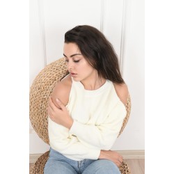 Pulover dama cu umeri goi 2091