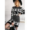 Rochie dama tricotata cu imprimeu de Craciun 2068
