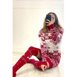 Compleu dama cu imprimeu de Craciun 0122