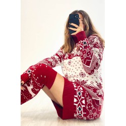 Compleu dama cu imprimeu de Craciun 0122