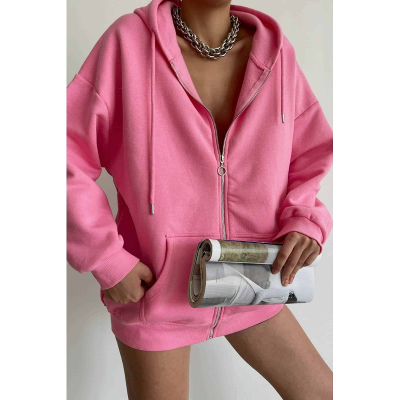 Hanorac dama vatuit cu fermoar si gluga 1397