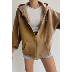 Hanorac dama vatuit cu fermoar si gluga 1397