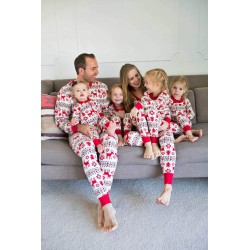 Pijama dama bumbac cu imprimeu white 9385-6