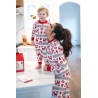 Pijama dama bumbac cu imprimeu white 9385-6