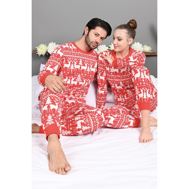 Pijama dama bumbac cu imprimeu Red 9385-5