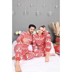 Pijama dama bumbac cu imprimeu Red 9385-5