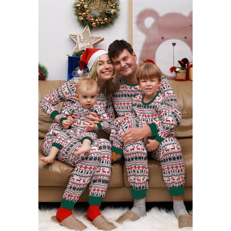 Pijama dama bumbac cu imprimeu festive 9385-8