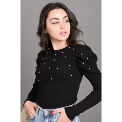 Bluza dama bumbac tetra cu pietre 8642