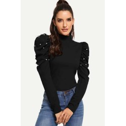 Bluza dama bumbac tetra cu perle 8503