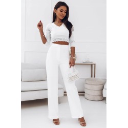 Bluza dama bumbac tetra cu dantela 1368