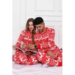 Pijama dama bumbac cu imprimeu Red 9385-5