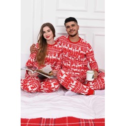 Pijama dama bumbac cu imprimeu Red 9385-5