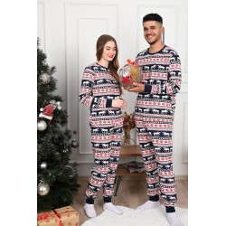 Pijama dama bumbac cu imprimeu festiv Reindeers 9385-12