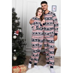 Pijama dama bumbac cu imprimeu festiv Reindeers 9385-12