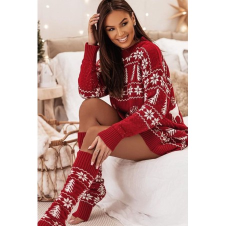 Compleu dama cu imprimeu de Craciun 0124