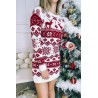 Rochie dama tricotata cu imprimeu de Craciun 2069