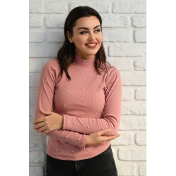 Bluza dama bumbac tetra cu perle 1413