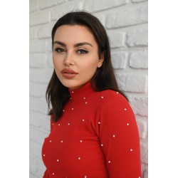 Bluza dama bumbac tetra cu perle 1413