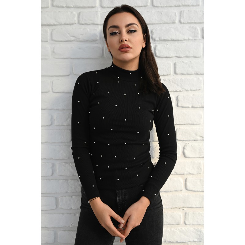 Bluza dama bumbac tetra cu perle 1413