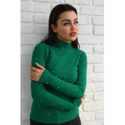 Bluza dama bumbac tetra cu perle 1413
