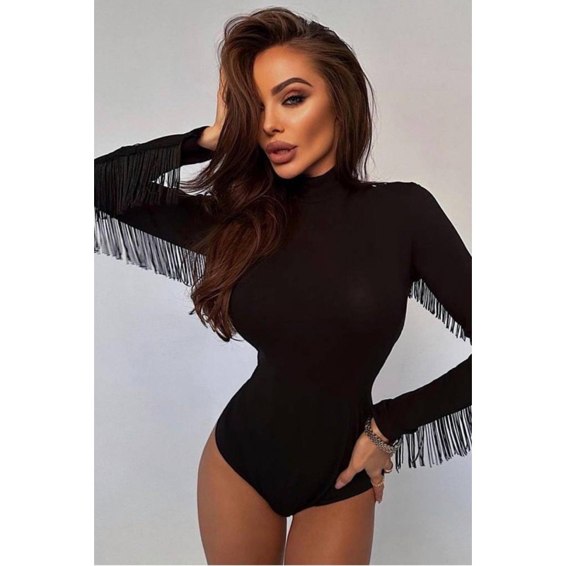 Body dama bumbac cu franjuri 1414-23