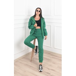 Trening dama bumbac vatuit cu fermoar si gluga 3473