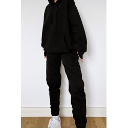 Trening dama bumbac vatuit uni cu gluga 3585