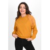 Bluza dama bumbac cu tull si perle 9153-23