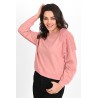 Bluza dama bumbac cu tull si perle 9153-23
