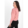 Bluza dama bumbac cu tull si perle 9153-23