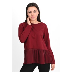 Bluza dama bumbac volan tull 1443