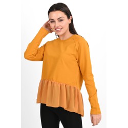 Bluza dama bumbac volan tull 1443