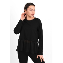 Bluza dama bumbac volan tull 1443