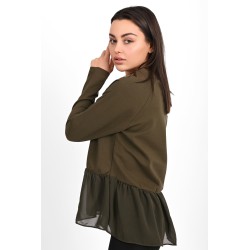 Bluza dama bumbac volan tull 1443