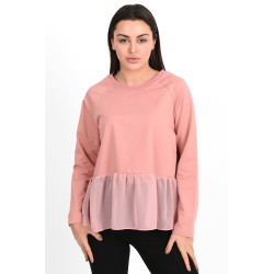 Bluza dama bumbac volan tull 1443