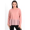 Bluza dama bumbac volan tull 1443