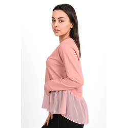 Bluza dama bumbac volan tull 1443